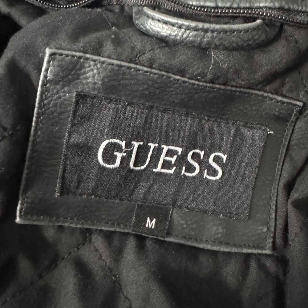 Guess Men's Black Moto Biker style Jacket…M - Picture 7 of 15